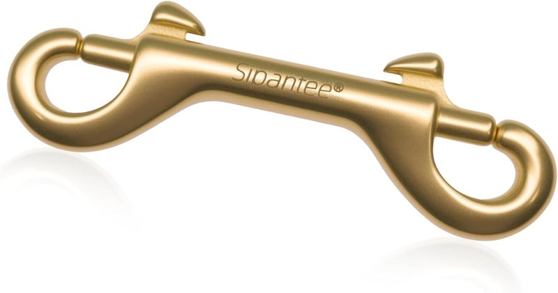 sipantee 4PCS Solid Brass Double End Snap Hook Diving Clips Scuba Diving Hook Gold Scuba Diving Clips 4.1 Inch Double End Snaps for Heavy Duty Double Snap Hook Double Sided Clip Double End Trigger Clip - Image 2